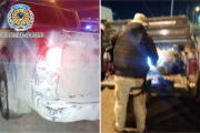 Escándalo en Sarmiento: choque, guanacos, alcohol y un arma en plena calle