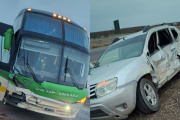Choque entre un colectivo y una camioneta en la Ruta 3 cerca de Puerto Madryn