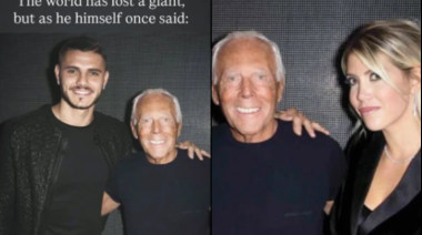 Wanda e Icardi se “recortaron” en la despedida a Giorgio Armani