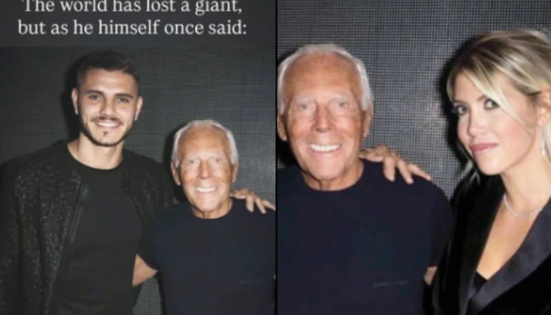 Wanda e Icardi se “recortaron” en la despedida a Giorgio Armani