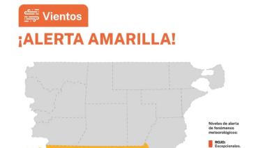 Alerta amarilla por fuertes vientos en Chubut para este miércoles por la noche
