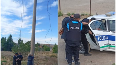Lo agarraron arriba de un poste cortando cables de alta tensión