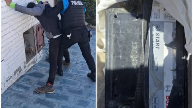 Le robaron la batería del auto y la Policía atrapó al sospechoso a pocas cuadras