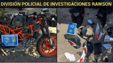 Cayó un taller clandestino en Rawson: recuperaron una moto robada y autopartes adulteradas