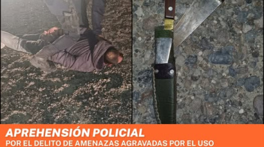 Amenazas, tensión y cuchillos: detuvieron a un hombre tras un operativo de madrugada